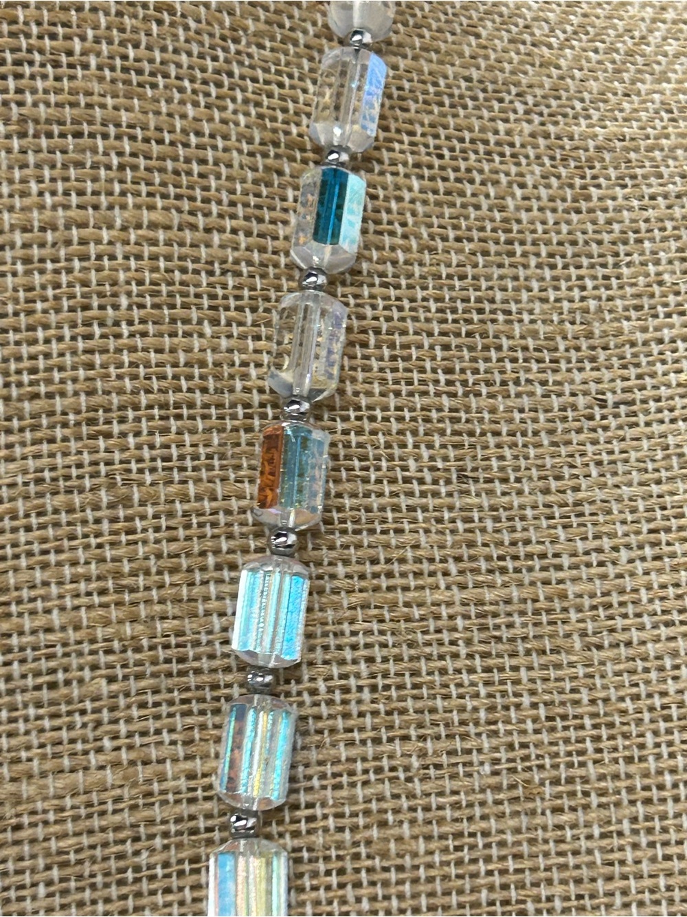 S.A.L Swarovski Vintage Glass Crystal Aurora Glass Bead layering Necklace. Swan. - Picture 5 of 9
